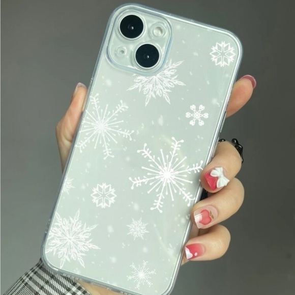 ⚠️Clearance🫧iPhone 14 Pro/ iPhone 14 Plus Clear Snowflake iPhone Case - Picture 2 of 3